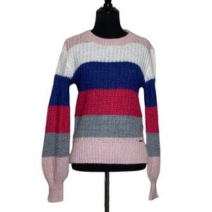 Abercrombie & Fitch Colorful Stripe Fuzzy Knit Sweater size XS